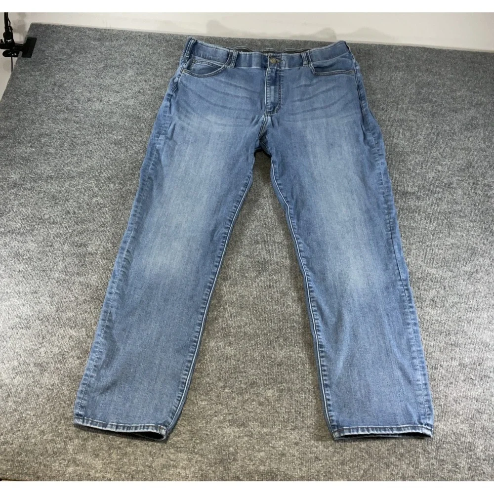 Lee Extreme Motion Athletic Fit Tapered Leg Jeans 42x32 Stretch Blue Denim